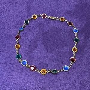 Elegant Multi-Color Gemstone Anklet